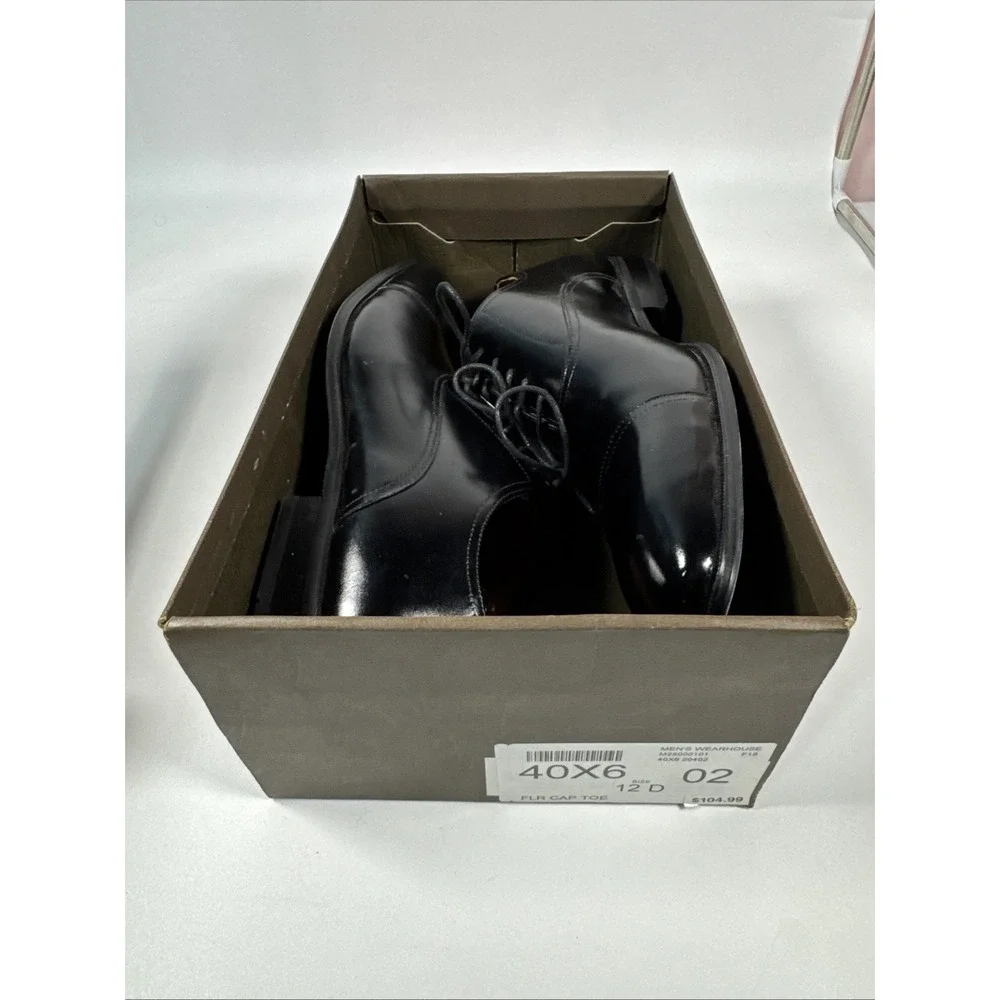New Florsheim Mens size 12D Classic Corbeta cap toe Black  shoes # 11528-001